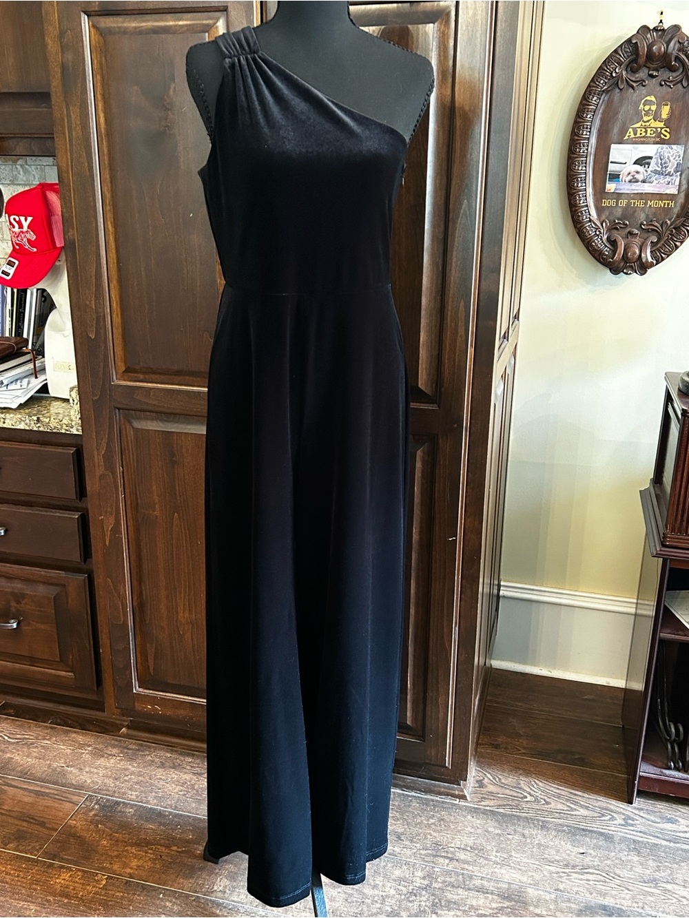 Banana Republic Sz S One-Shoulder Black Velvet Formal Jumpsuit